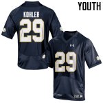 Notre Dame Fighting Irish Youth Sam Kohler #29 Navy Blue Under Armour Authentic Stitched College NCAA Football Jersey WYN7299WT